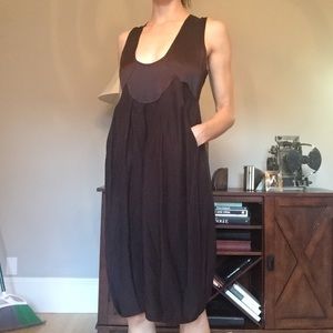 Bell Shape Satin Dress w Pockets